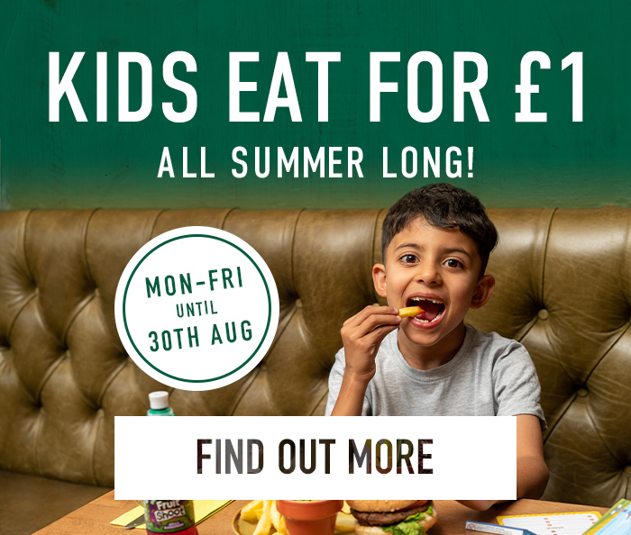 Kids eat for £1 all summer until 30th August